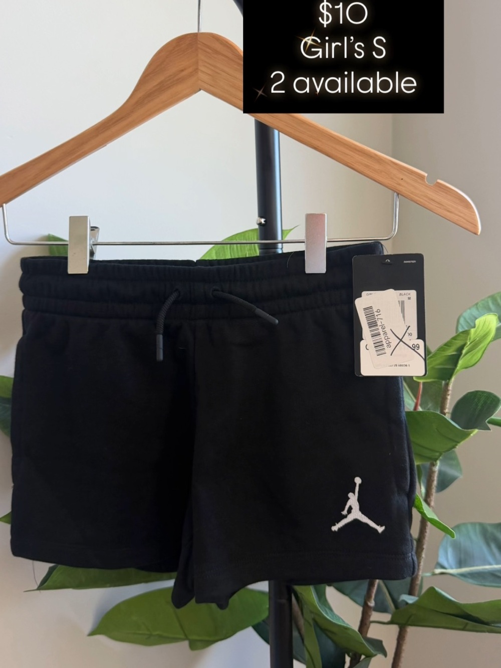 Jordan Black Girls' Shorts with White Jumpman Logo